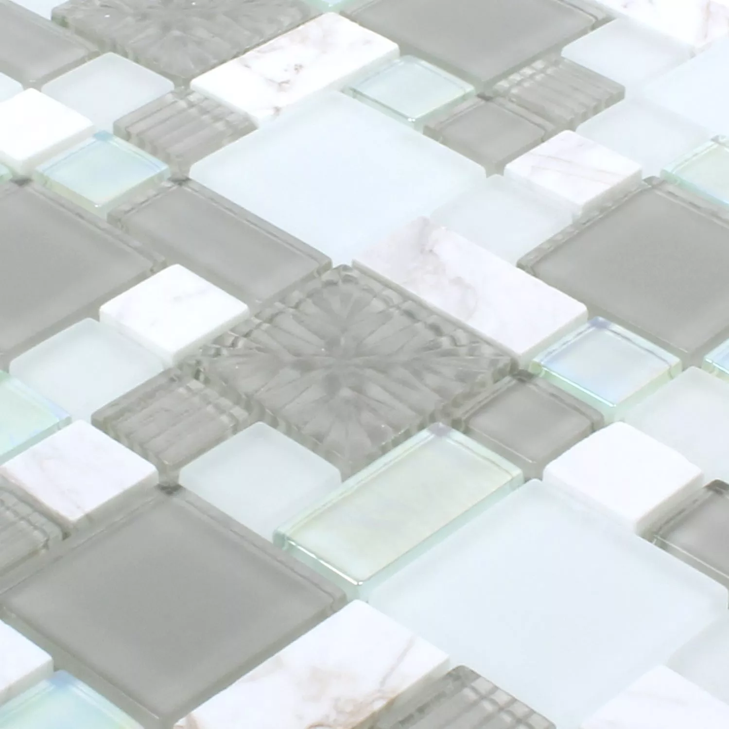 Mosaikfliesen Norderney Glas Naturstein Mix
