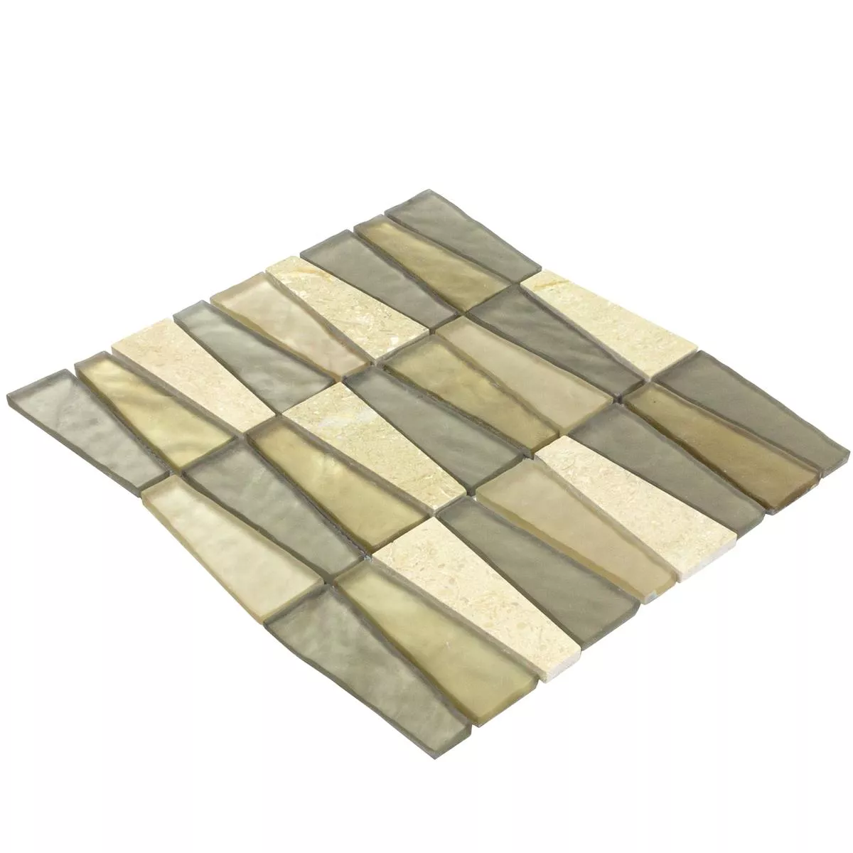 Muster von Glas Naturstein Mosaik Fliesen Marseille Beige Braun Mix 