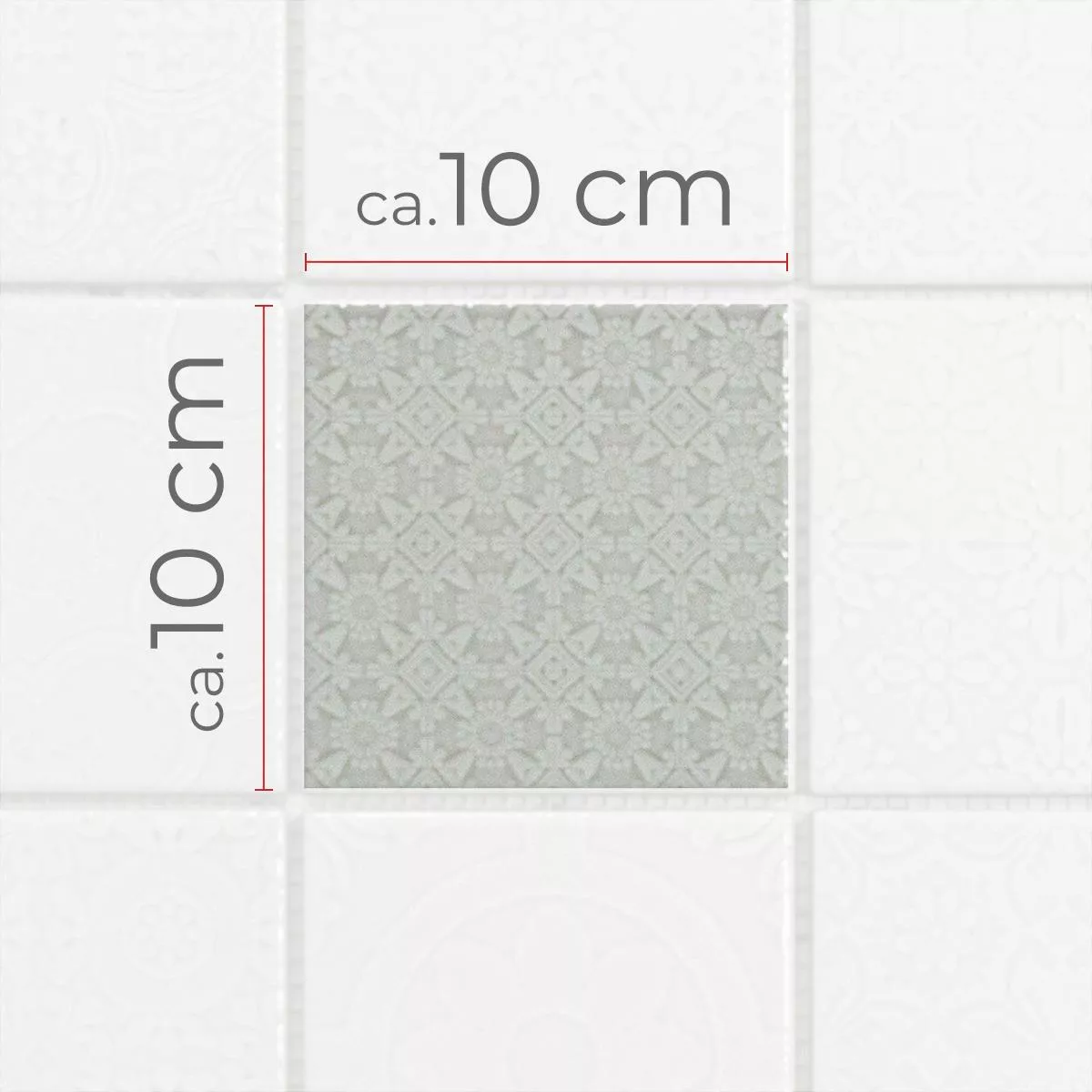 Campione Ceramica Mosaico Rivabella Relief Grigio