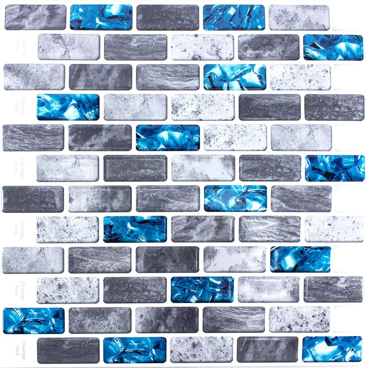 Muster von Vinyl Mosaik Fliesen Belleza Blau Grau Selbstklebend