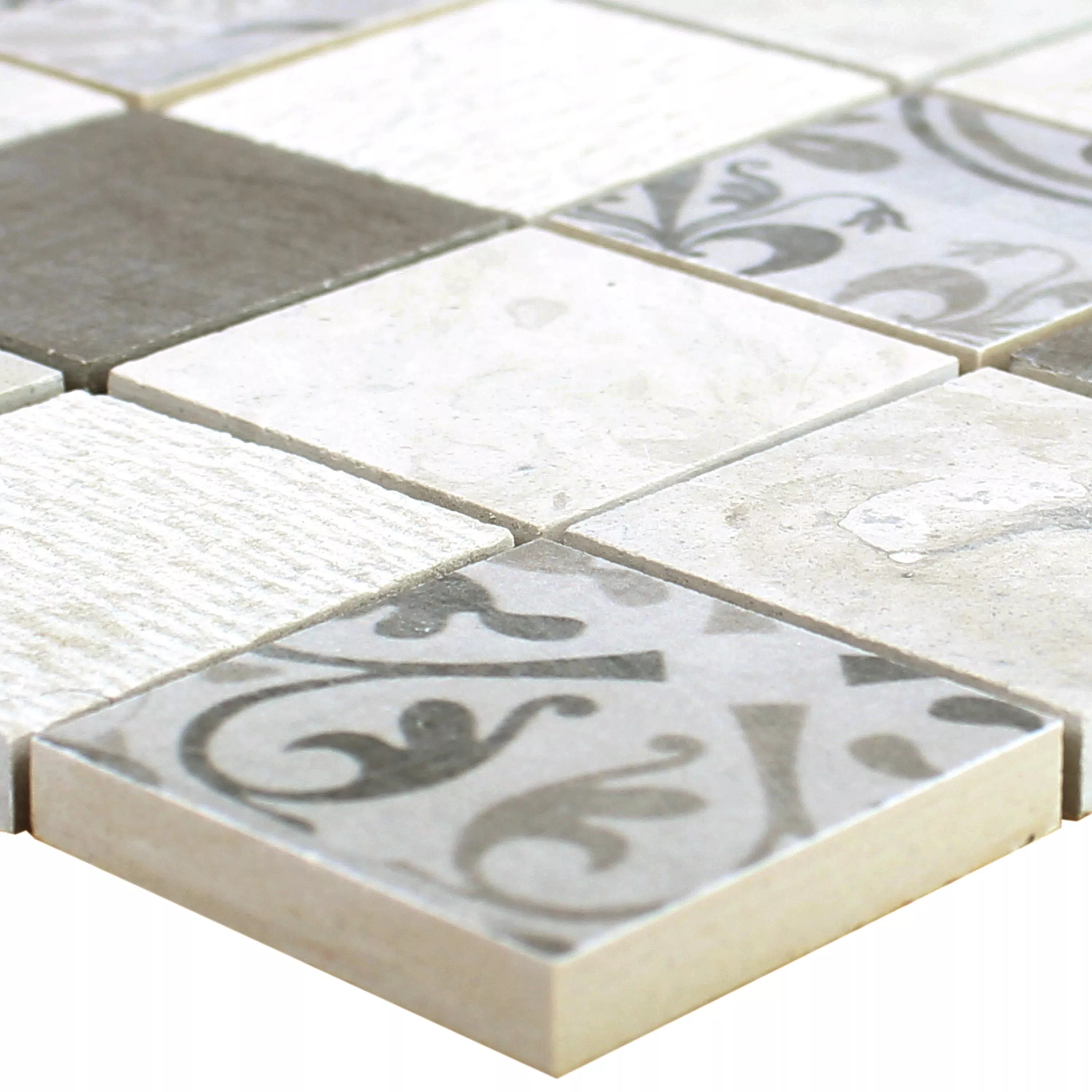 Muster von Keramik Mosaikfliesen Mythos Quadrat Grau