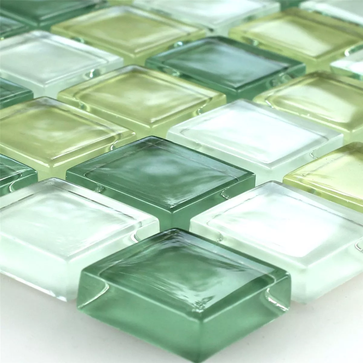 Mosaikfliesen Glas Kristall Hellgelb Grün