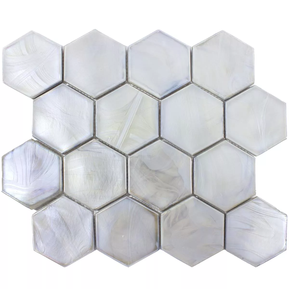 Glasmosaik Fliesen Andalucia Hexagon Grau
