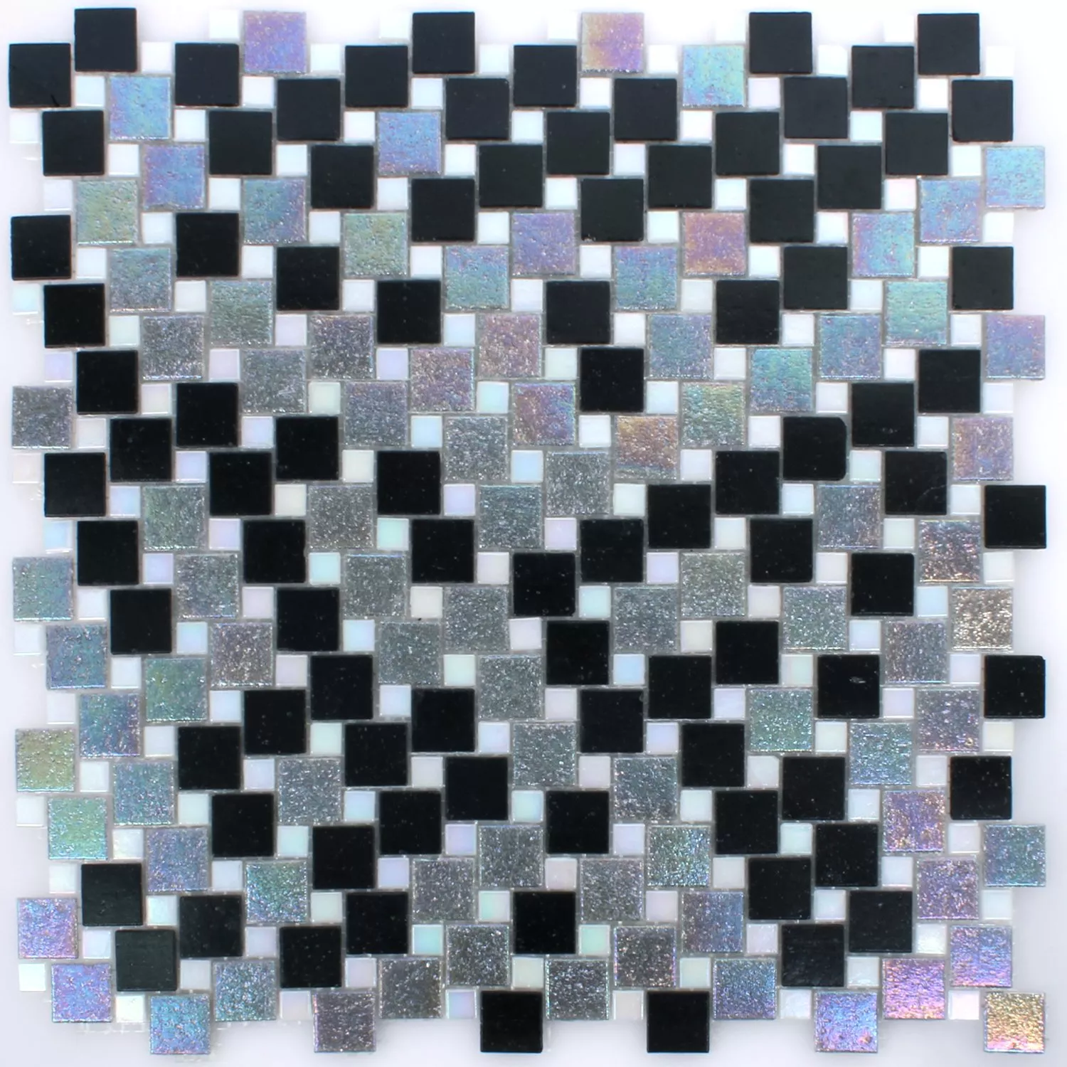 Muster von Mosaikfliesen Glas Tahiti Grau Schwarz