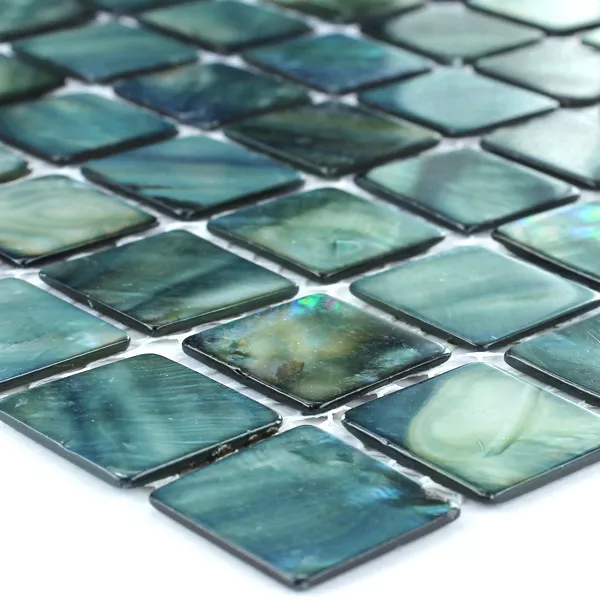 Mosaico Vetro Madreperla Effetto 25x25x2mm Verde