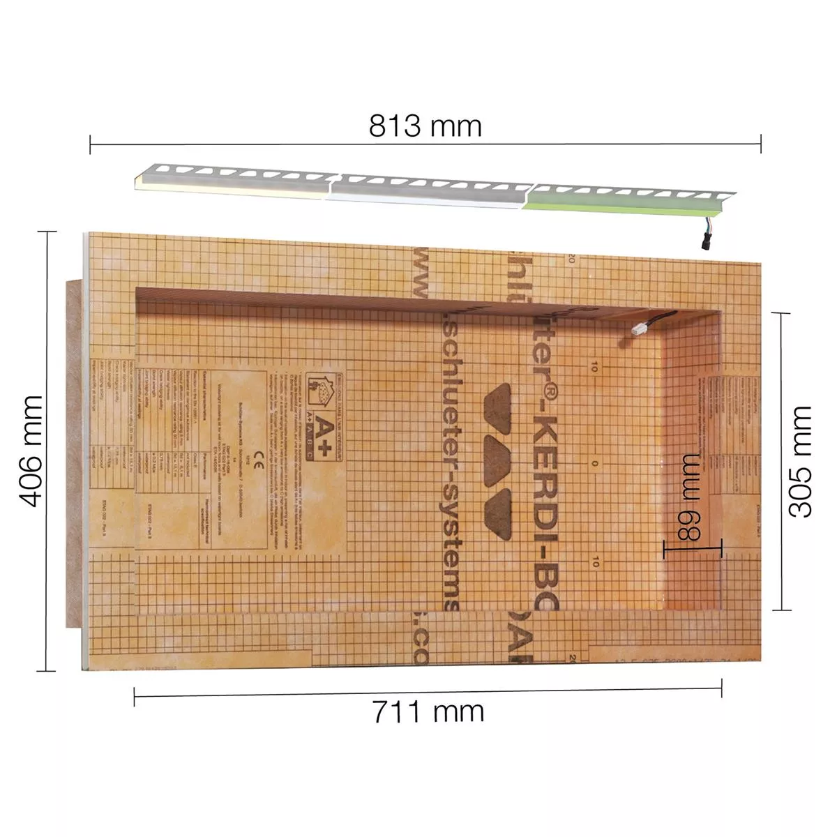 Schlüter Kerdi Board NLT set de niches éclairage LED