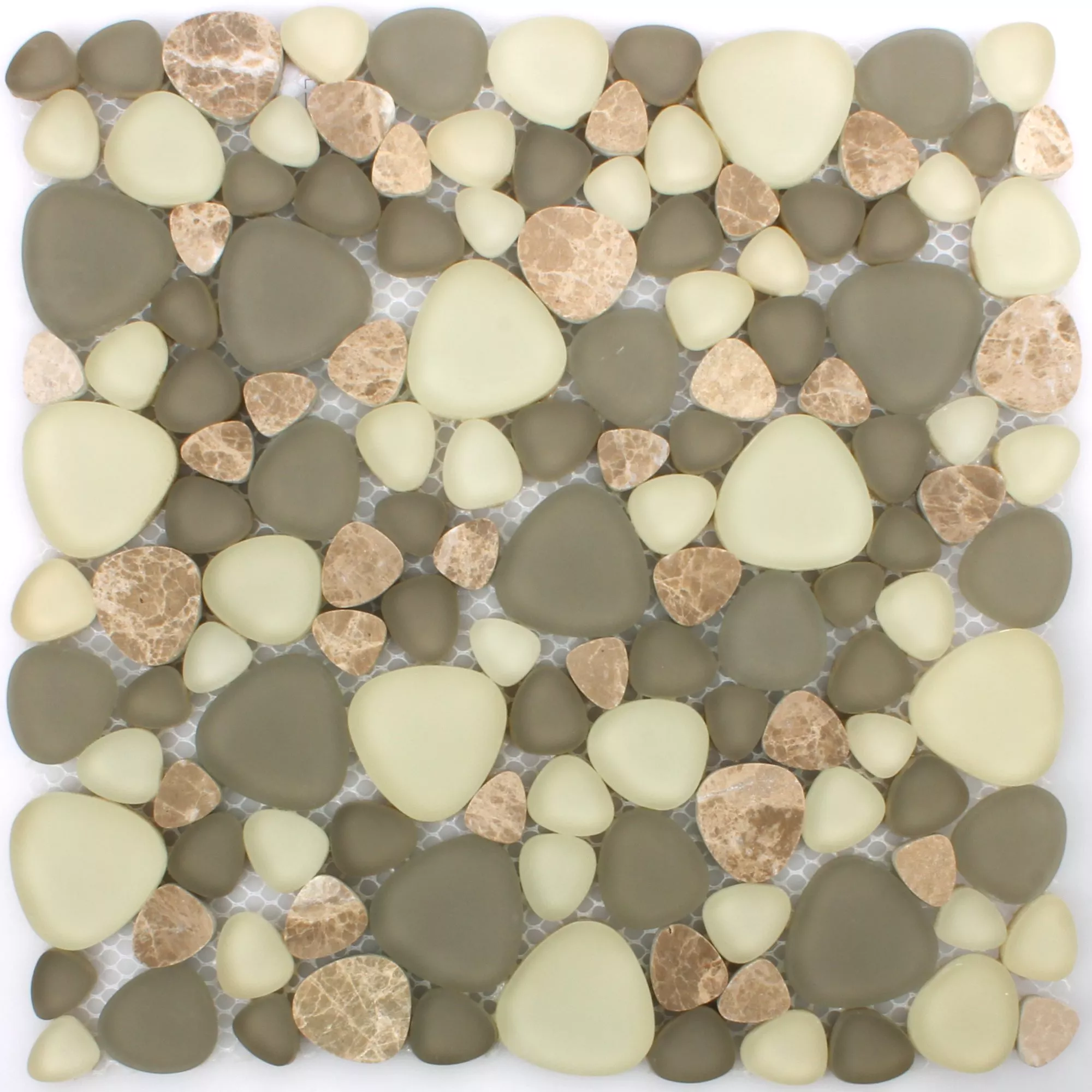 Muster von Glas Naturstein Mosaikfliesen Kiew Braun Beige