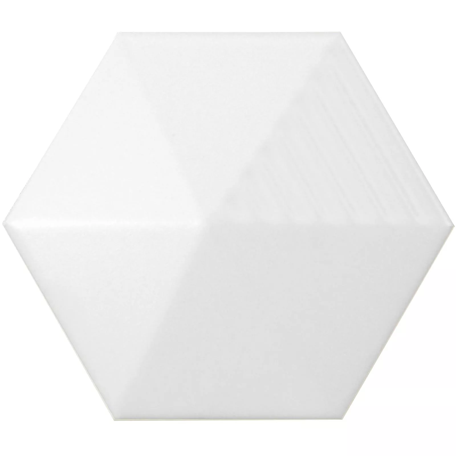 Muster Wandfliesen Rockford 3D Hexagon 12,4x10,7cm Weiß Matt