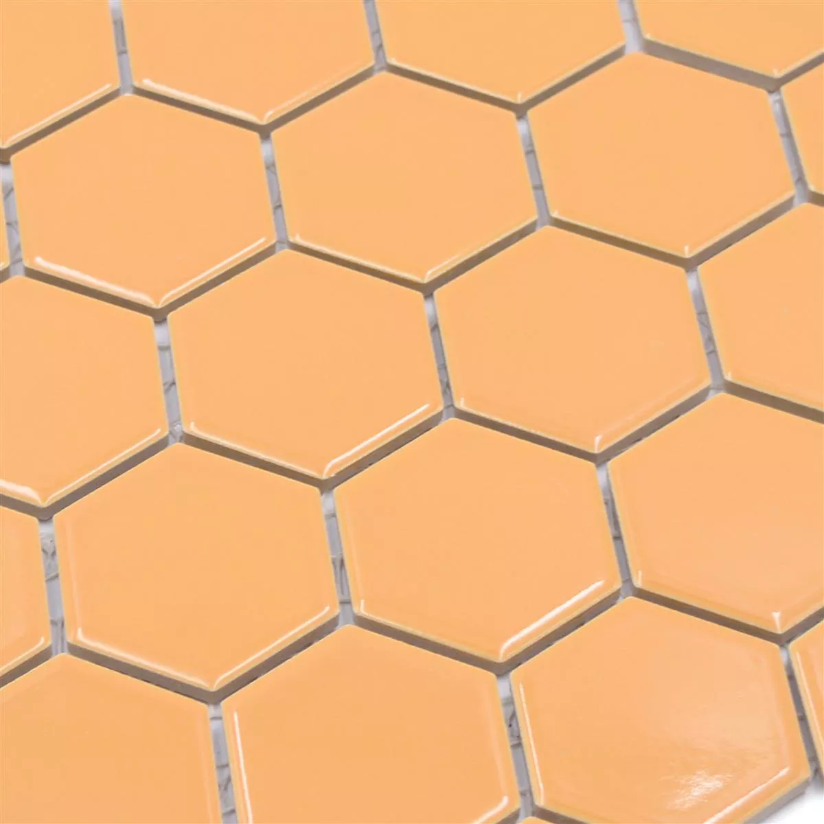 Keramikmosaik Salomon Hexagon Ocker Orange H51