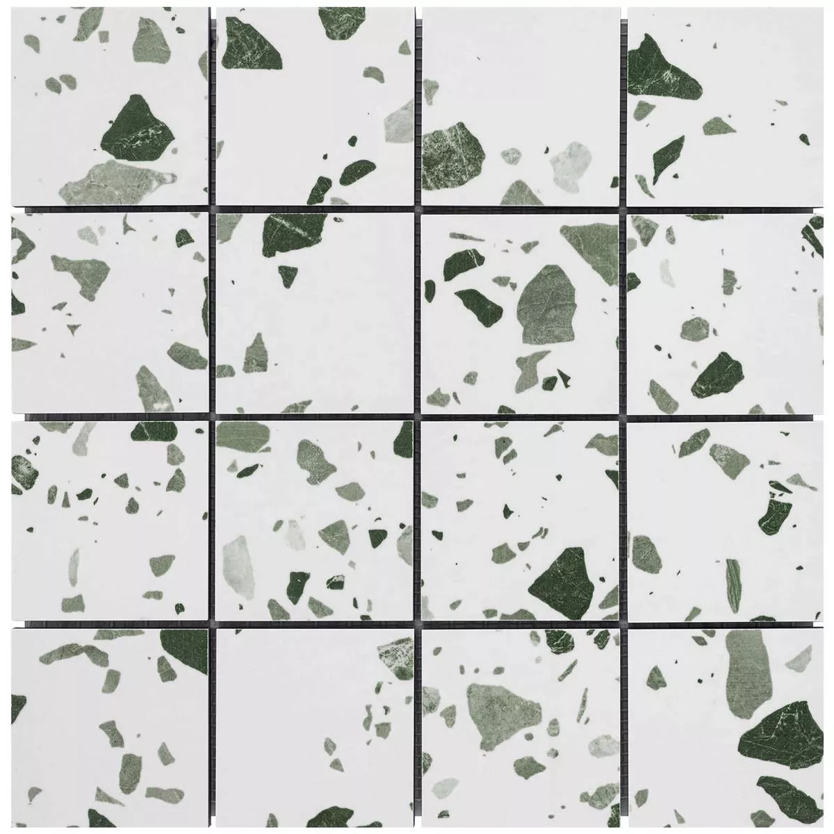 Campione Ceramica Mosaico Piastrelle Liberty Verde 73x73mm