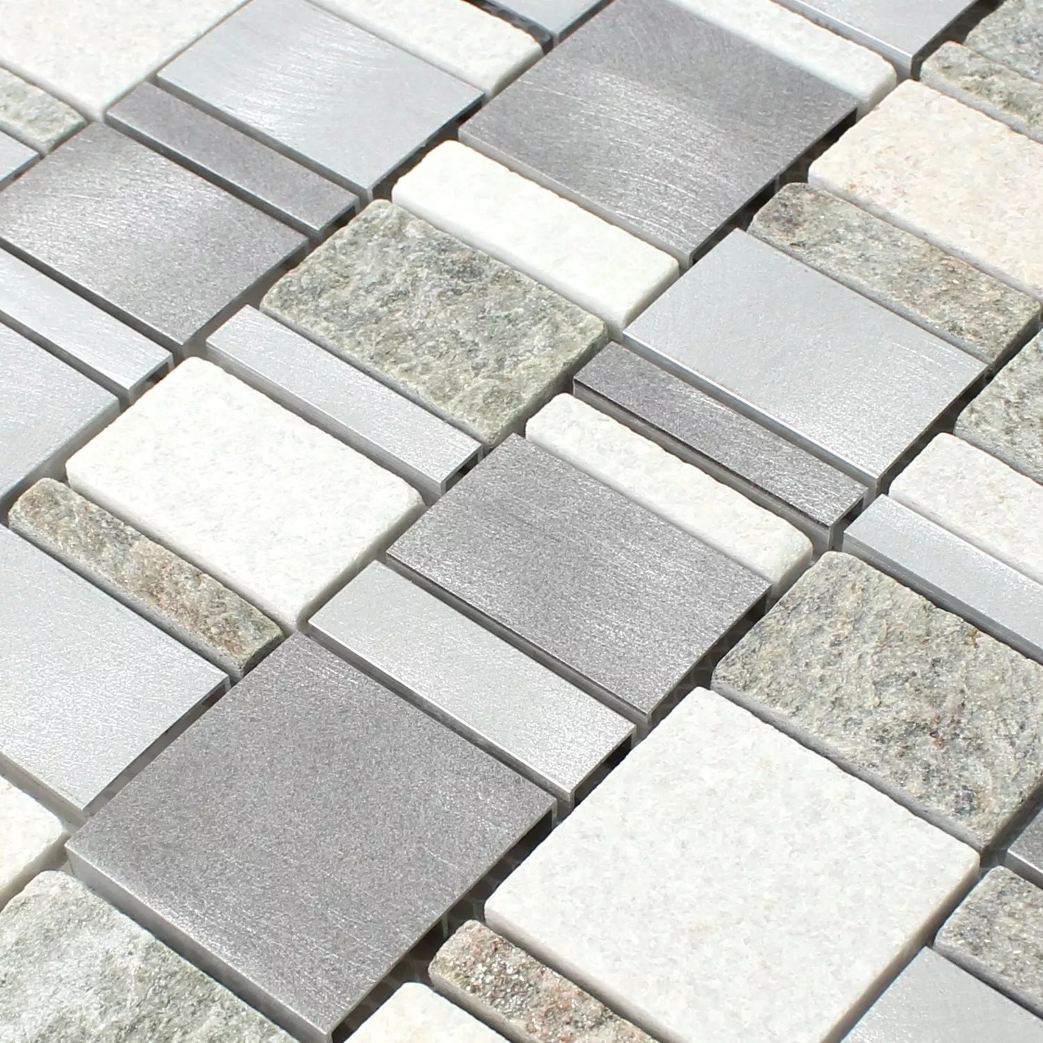 Campione Mosaico Metallo Pietra Naturale Mix