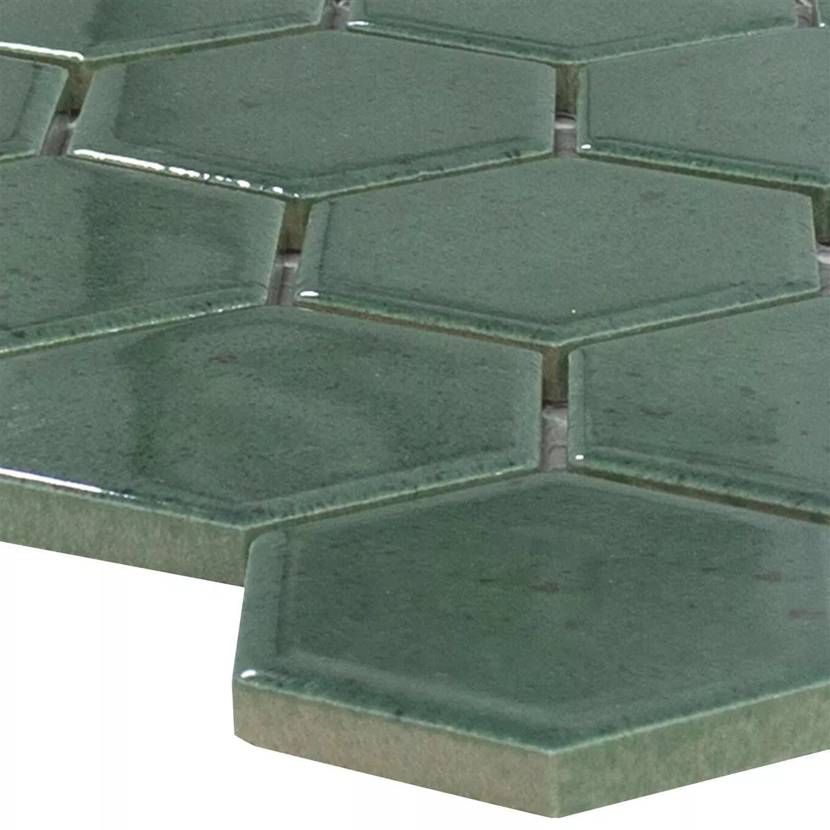 Keramik Mosaikfliesen Eldertown Hexagon Dunkelgrün Keramik Mosaikfliesen Eldertown Hexagon Dunkelgrün