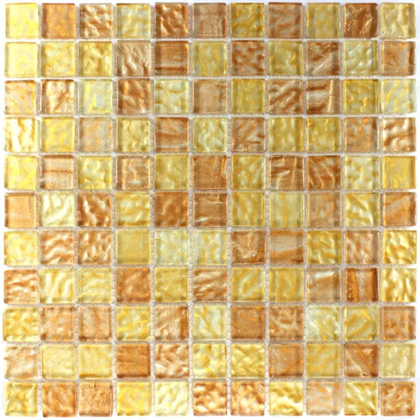 Glasmosaik 25x25x6mm Bernstein Beige Mix Glasmosaik 25x25x6mm Bernstein Beige Mix