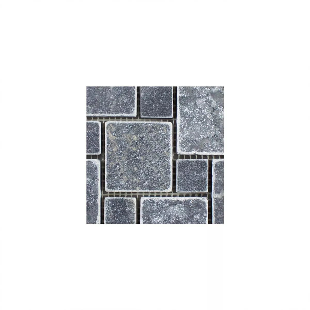 Muster von Naturstein Marmor Mosaikfliesen Kilkenny Schwarz