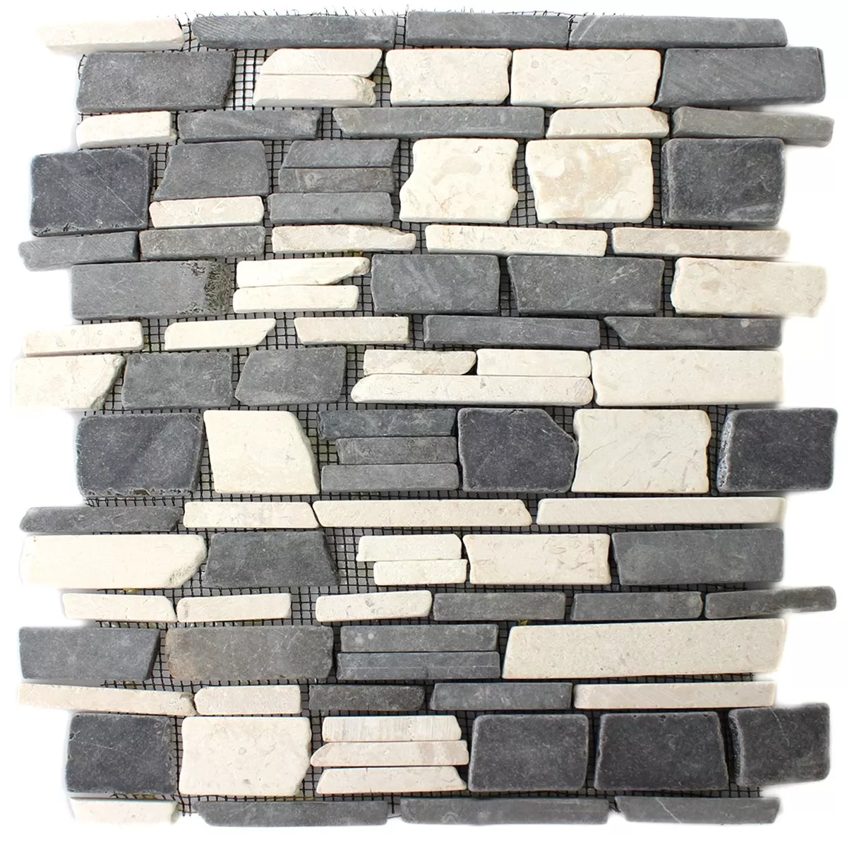 Mosaico Marmo Pietra Naturale Brick Biancone Java
