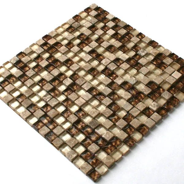 Mosaico Vetro Marmo Pietra Naturale Beige Oro