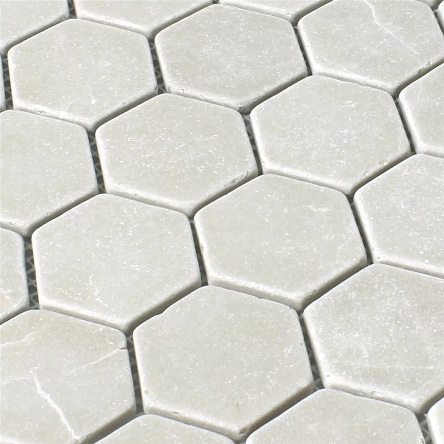 Muster von Mosaikfliesen Marmor Tarsus Hexagon Beige
