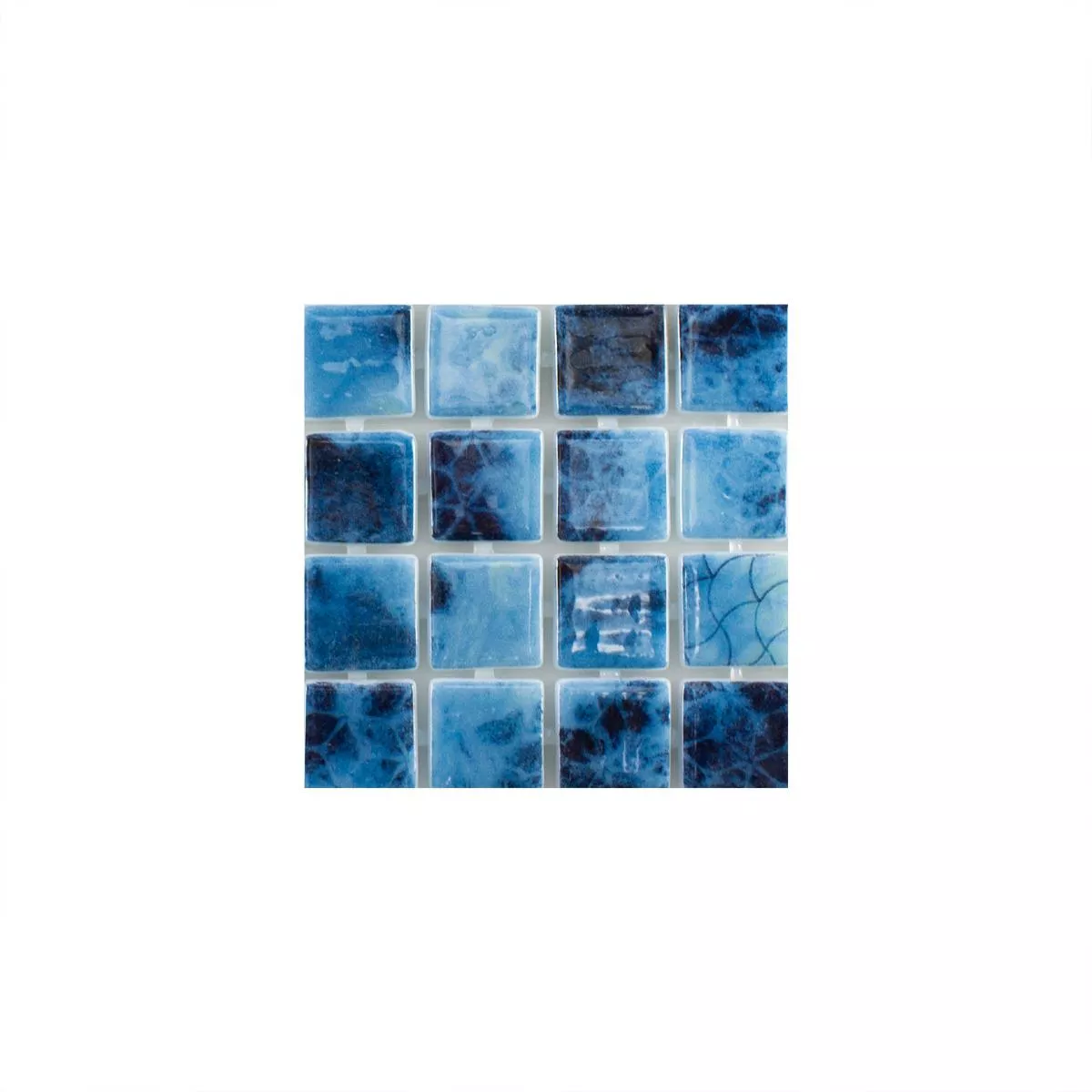 Campione Mosaico vetro piscina Baltic Blu