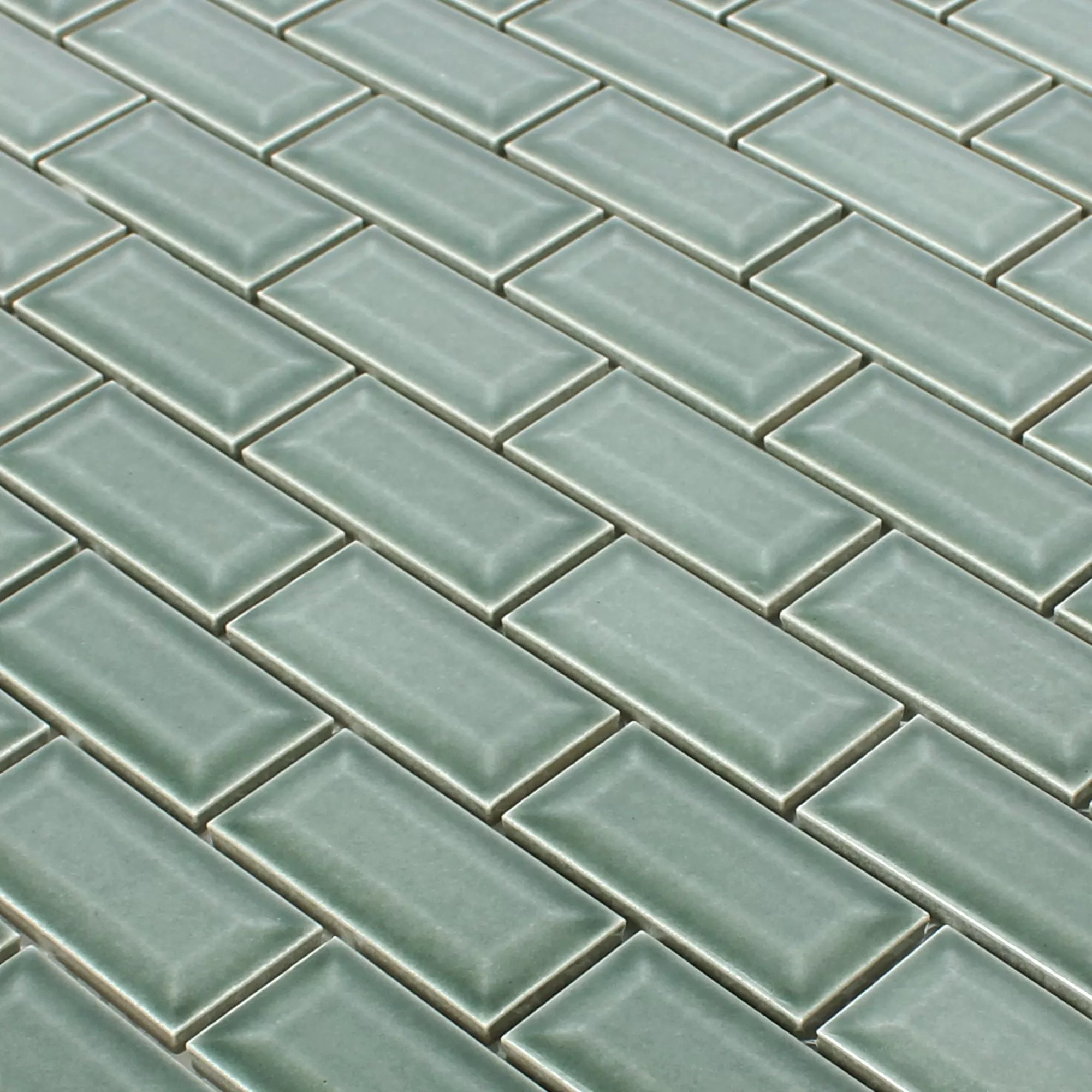Muster von Keramikmosaik Metro Facette Picton Petrol Glänzend