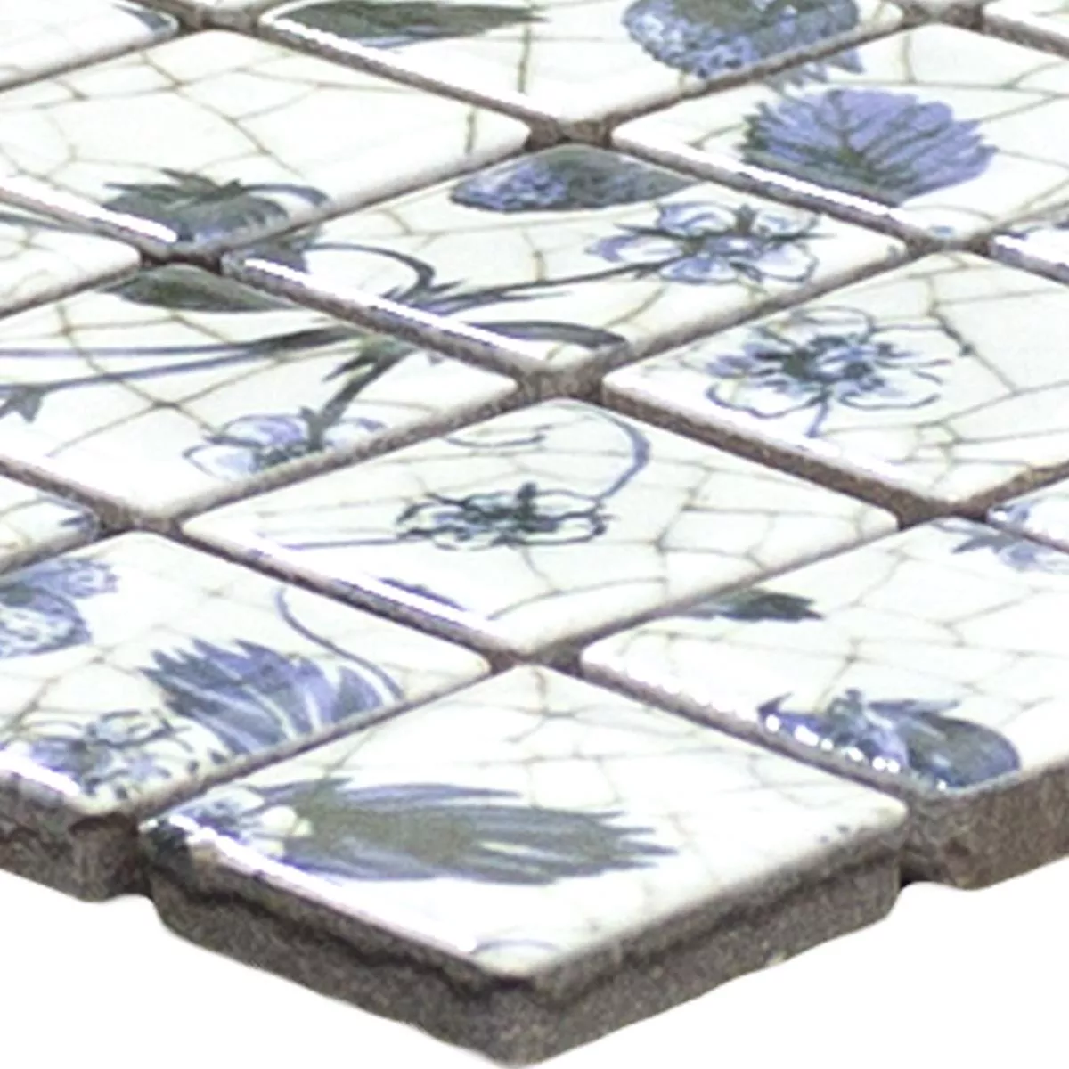 Échantillon Céramique Mosaïque Carrelage Isabella Blanc Bleu