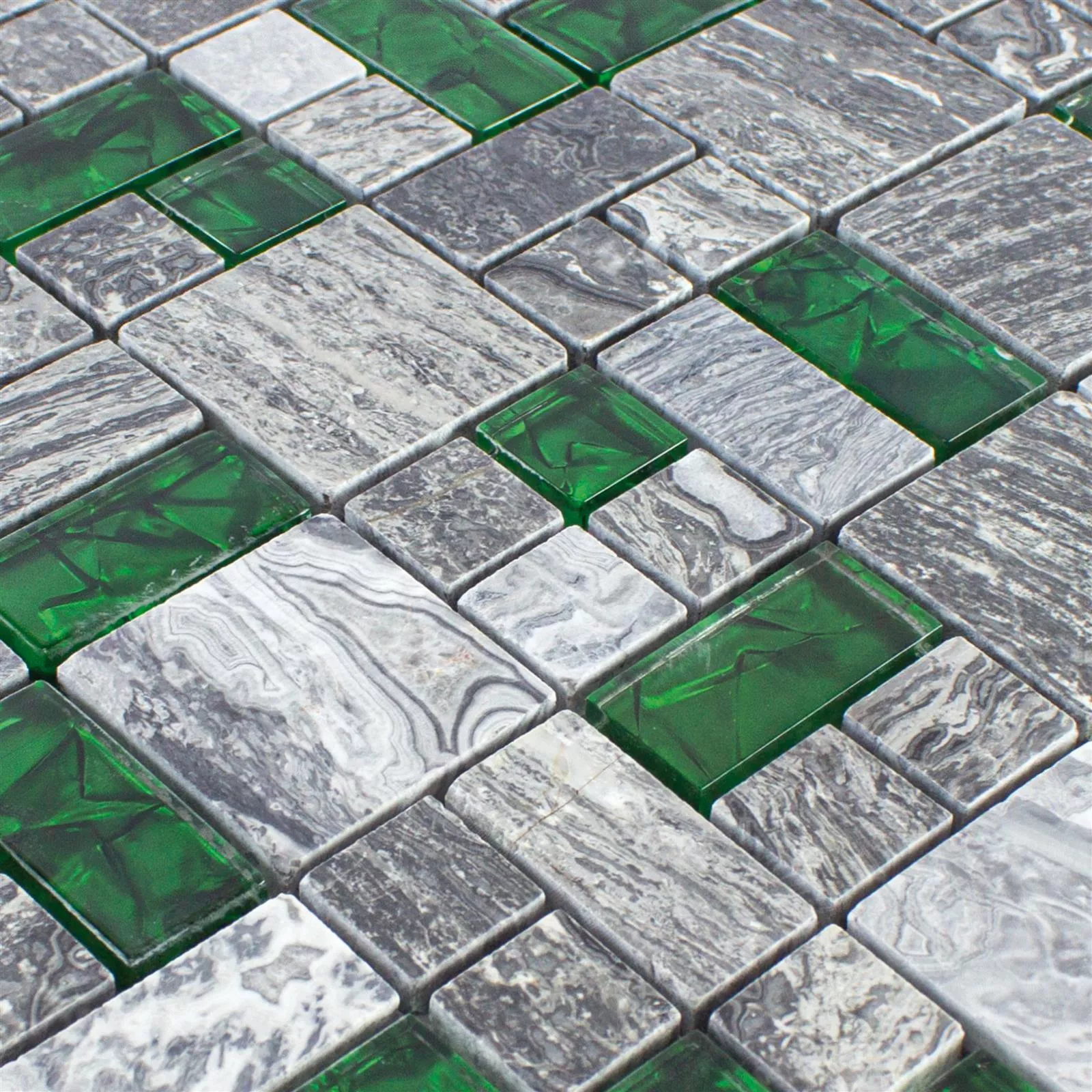 Campione Mosaico Di Vetro Pietra Naturale Piastrelle Manavgat Grigio Verde ix