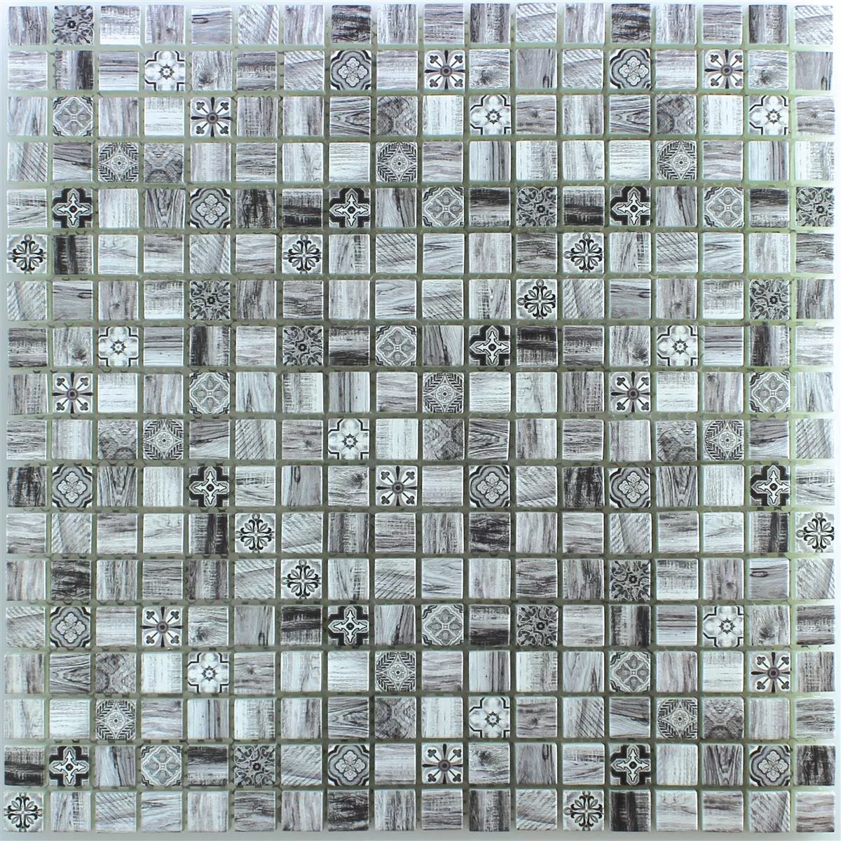 Mosaico Di Vetro Legno Ottica Piastrelle Vision Grigio