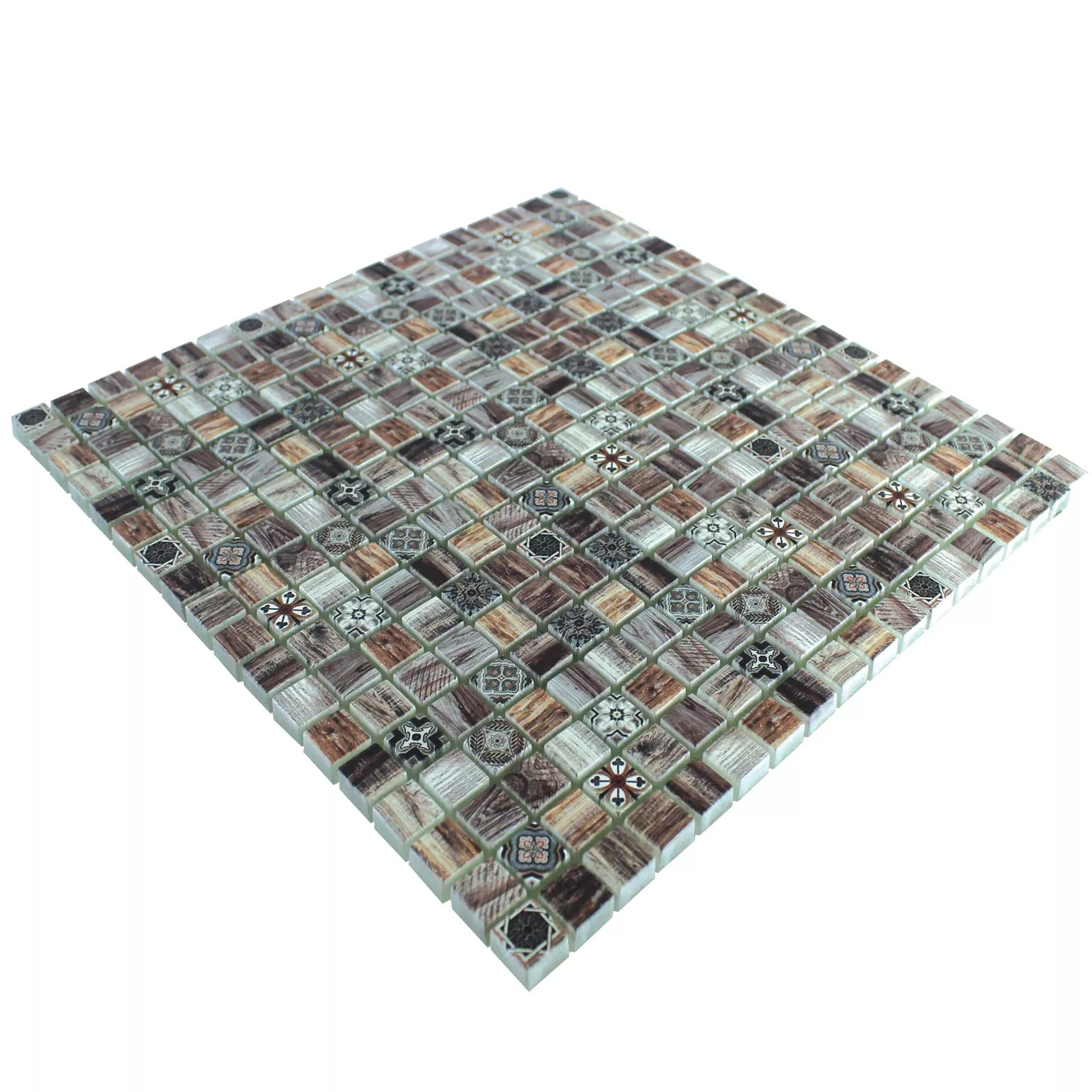 Mosaico Di Vetro Legno Ottica Piastrelle Vision Marrone