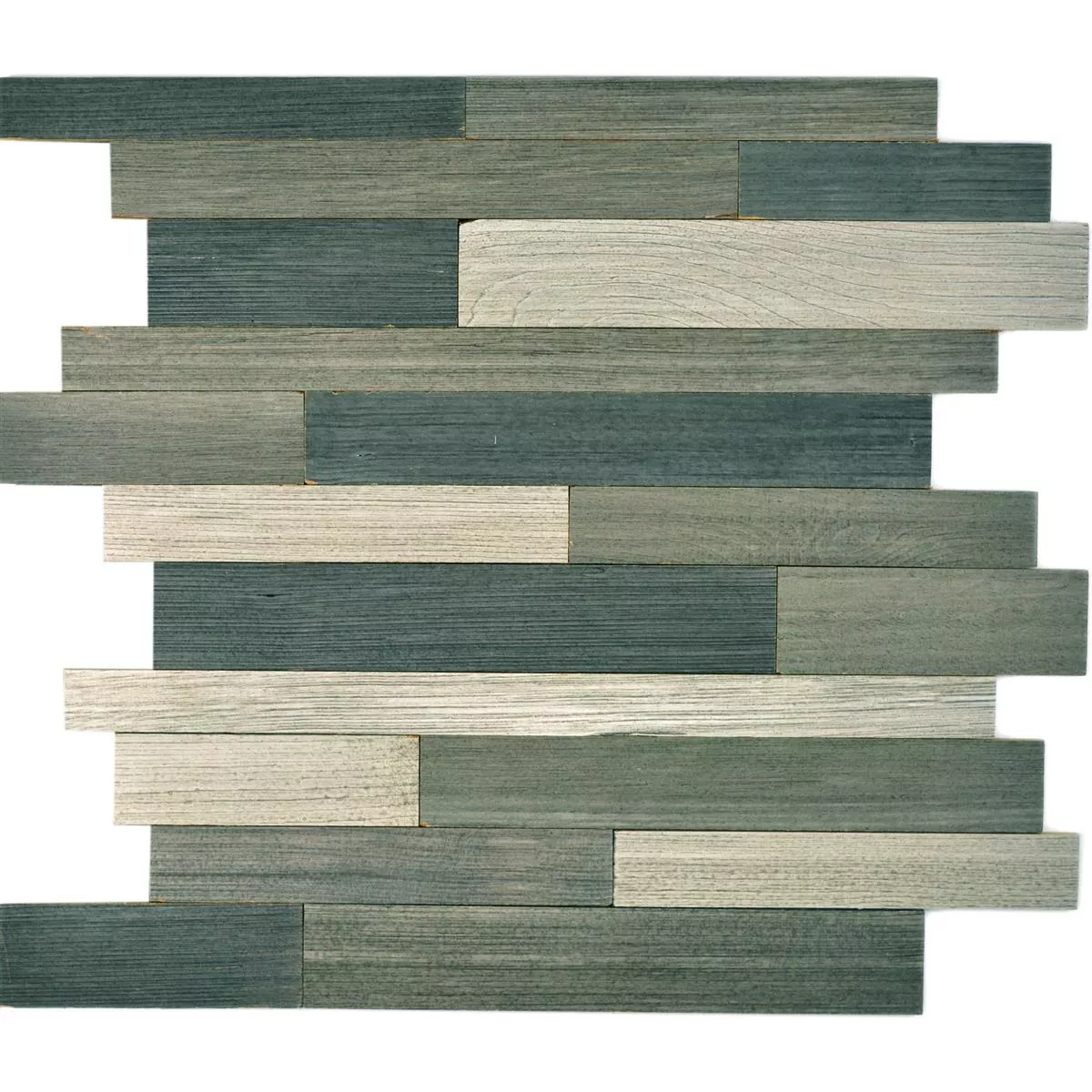 Muster von Mosaikfliesen Holz Paris Selbstklebend Grau Mix