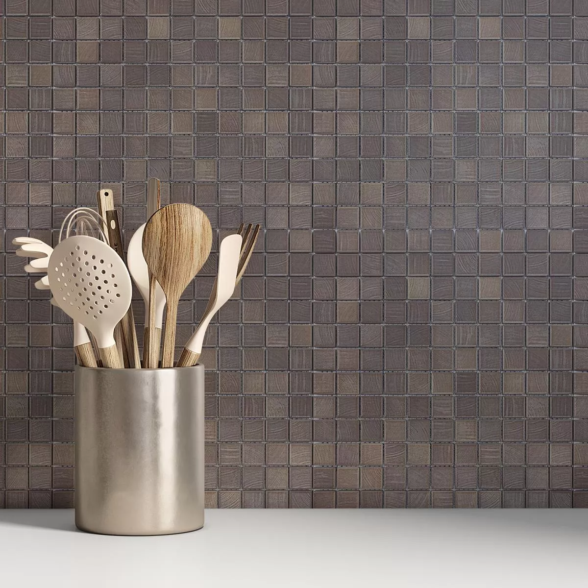 Ceramica Mosaico Piastrelle Luminara Legno Ottica Marrone