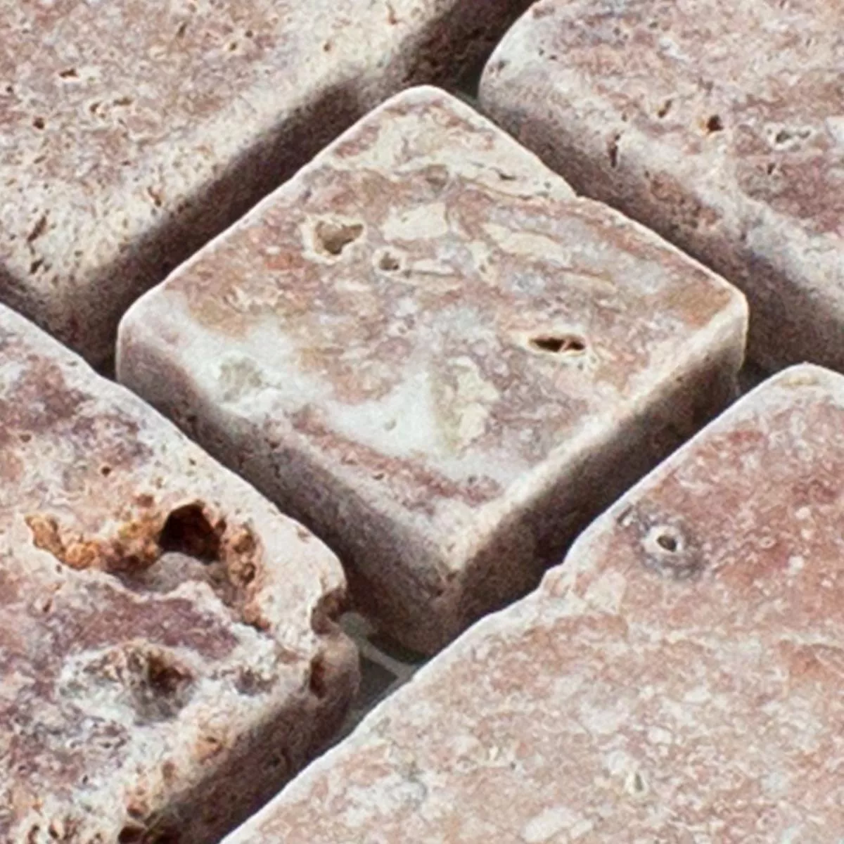 Campione Pietra Naturale Travertino Mosaico LaGrange Rosso