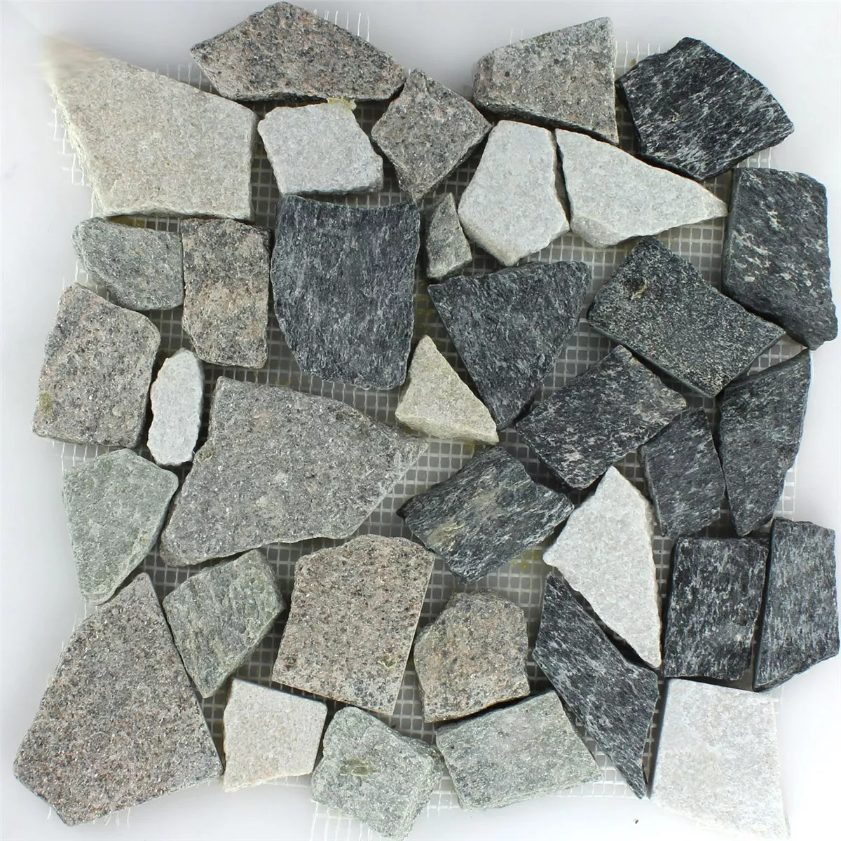 Campione Mosaico Marmo Rotte Piastrelle Basalt