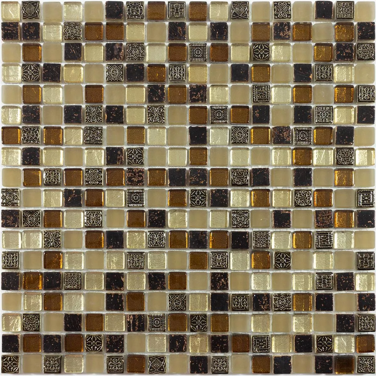 Campione Vetro Marmo Mosaico Kingsburg Marrone Mix