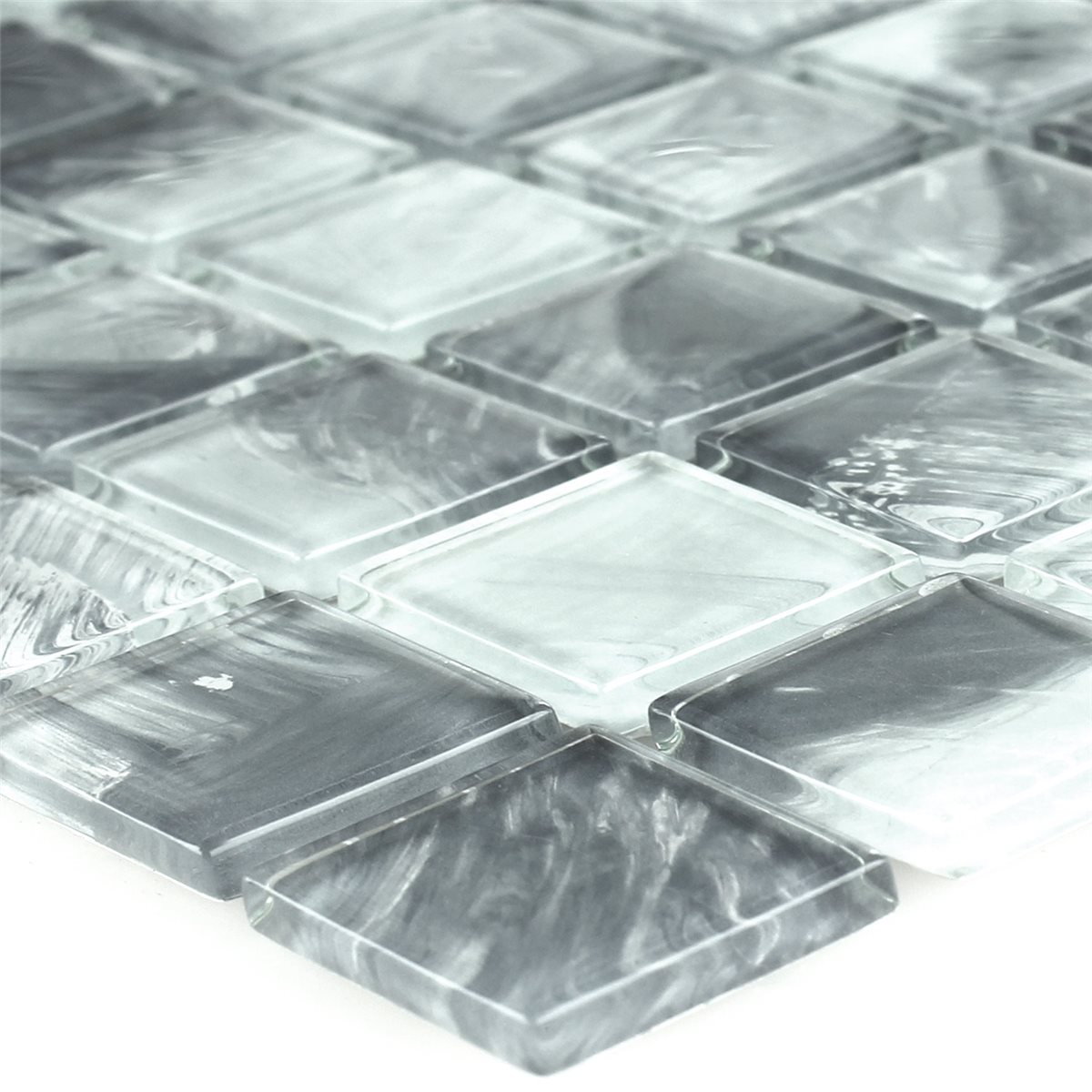 Muster von Glasmosaik Fliesen Grau Marmoriert