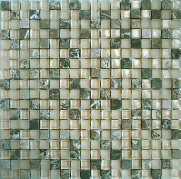Muster von Mosaikfliesen Glas Marmor  Beige Mix