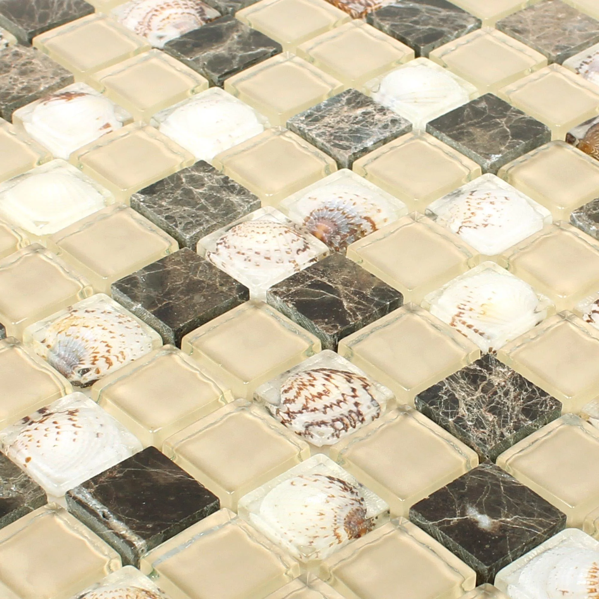 Mosaico Vetro Pietra Naturale Piastrelle Tatvan Marrone Beige