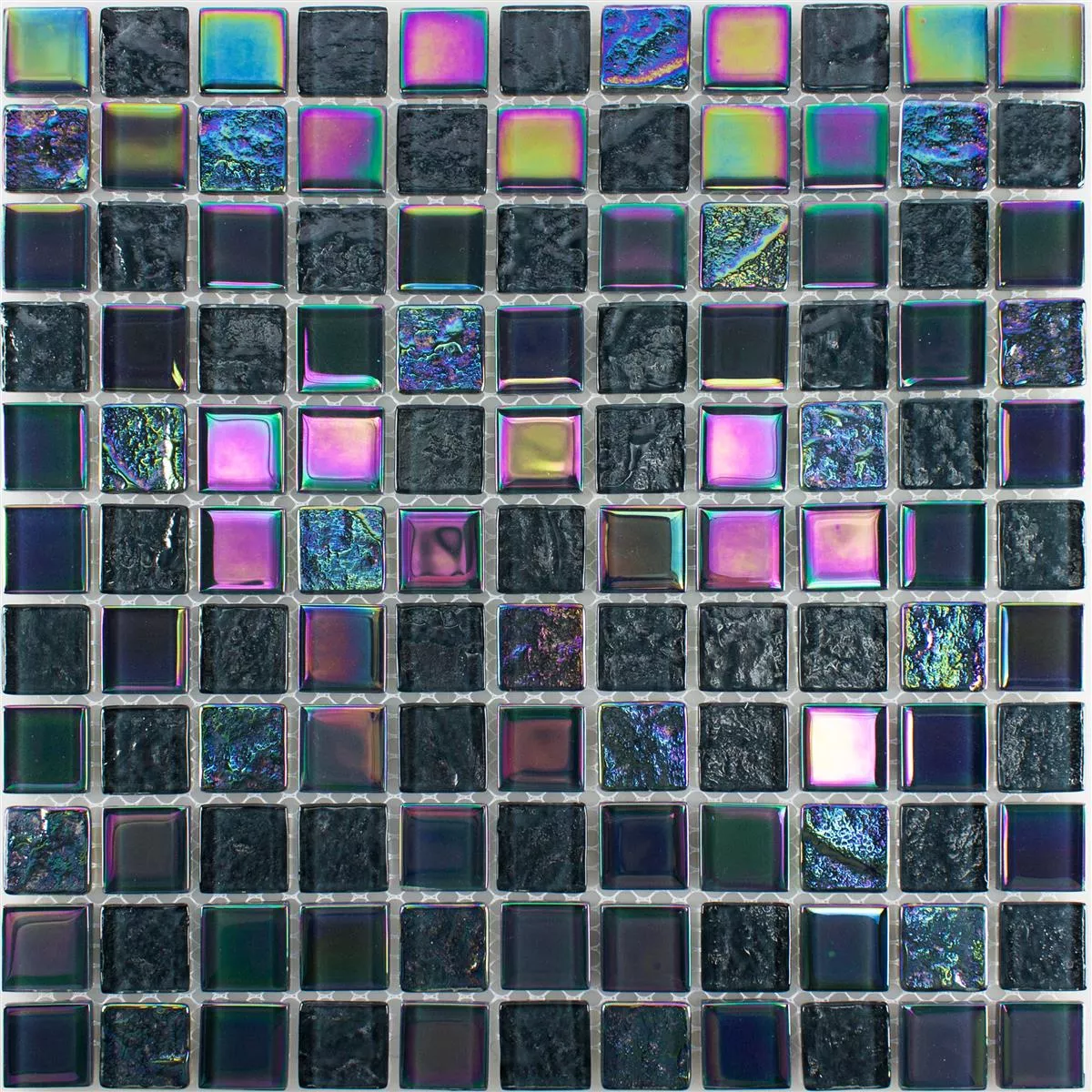 Muster von Glasmosaik Fliesen Perlmutt Effekt Manor Schwarz