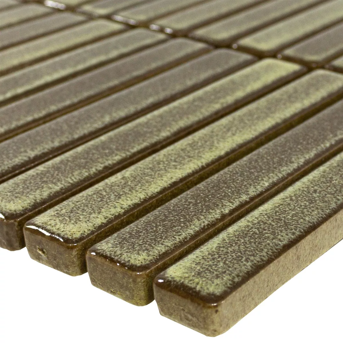 Mosaïque Carrelage Wallachia Brun Clair Brillant 12x92x8 mm