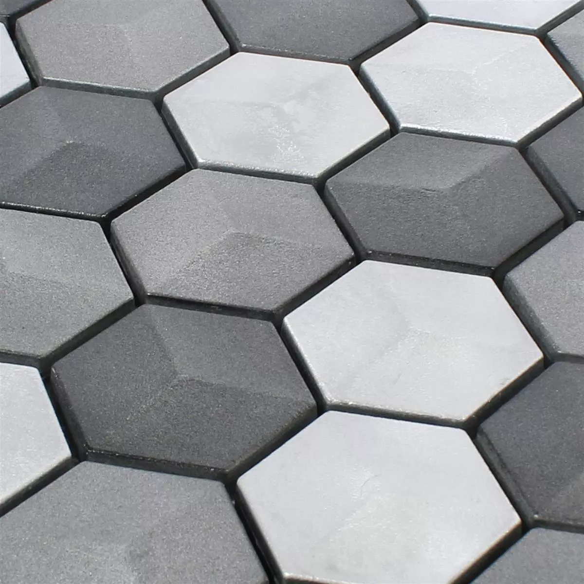 Campione Mosaico Hexagon Kandilo Nero Argento