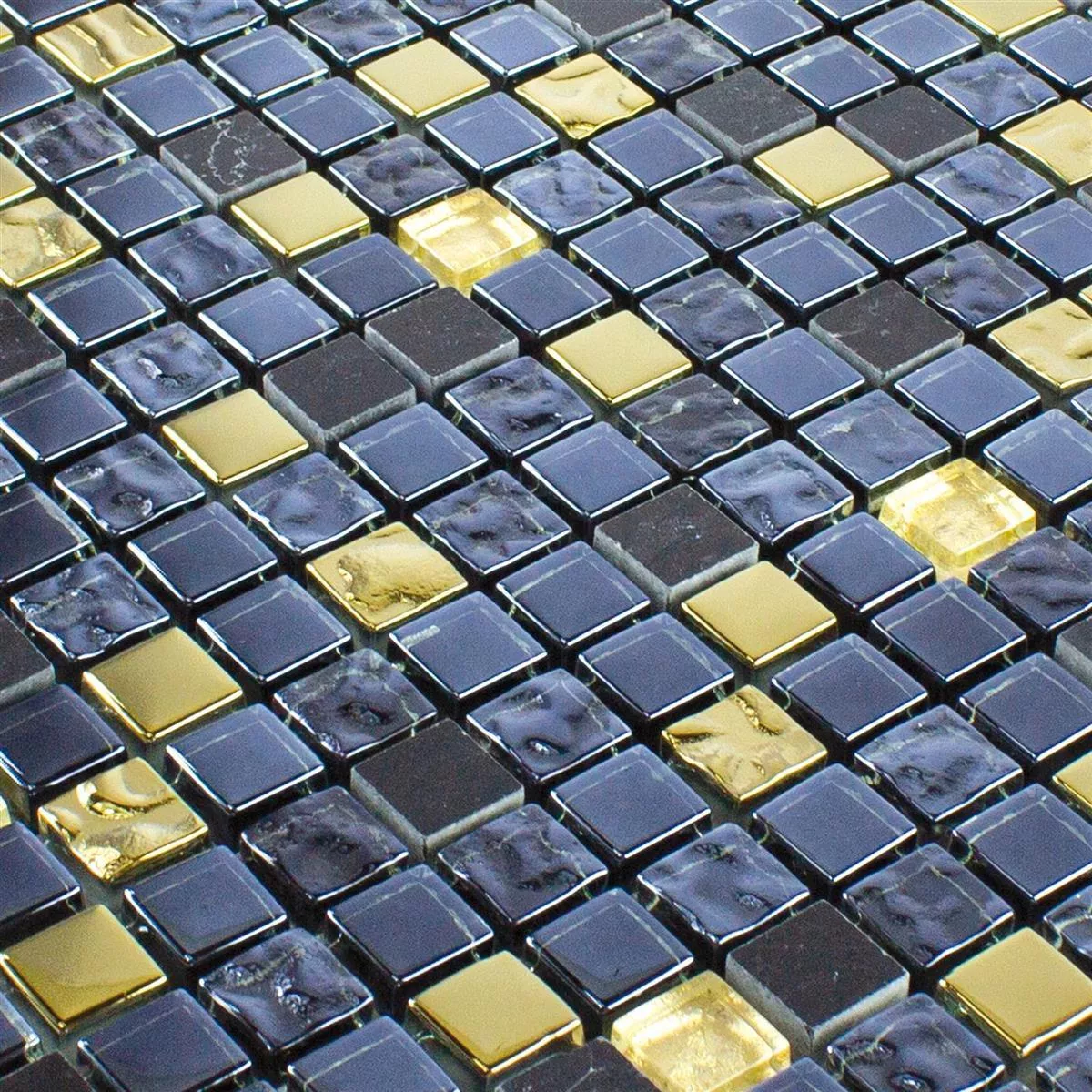 Vetro Pietra Naturale Mosaico Cooktown Nero Oro