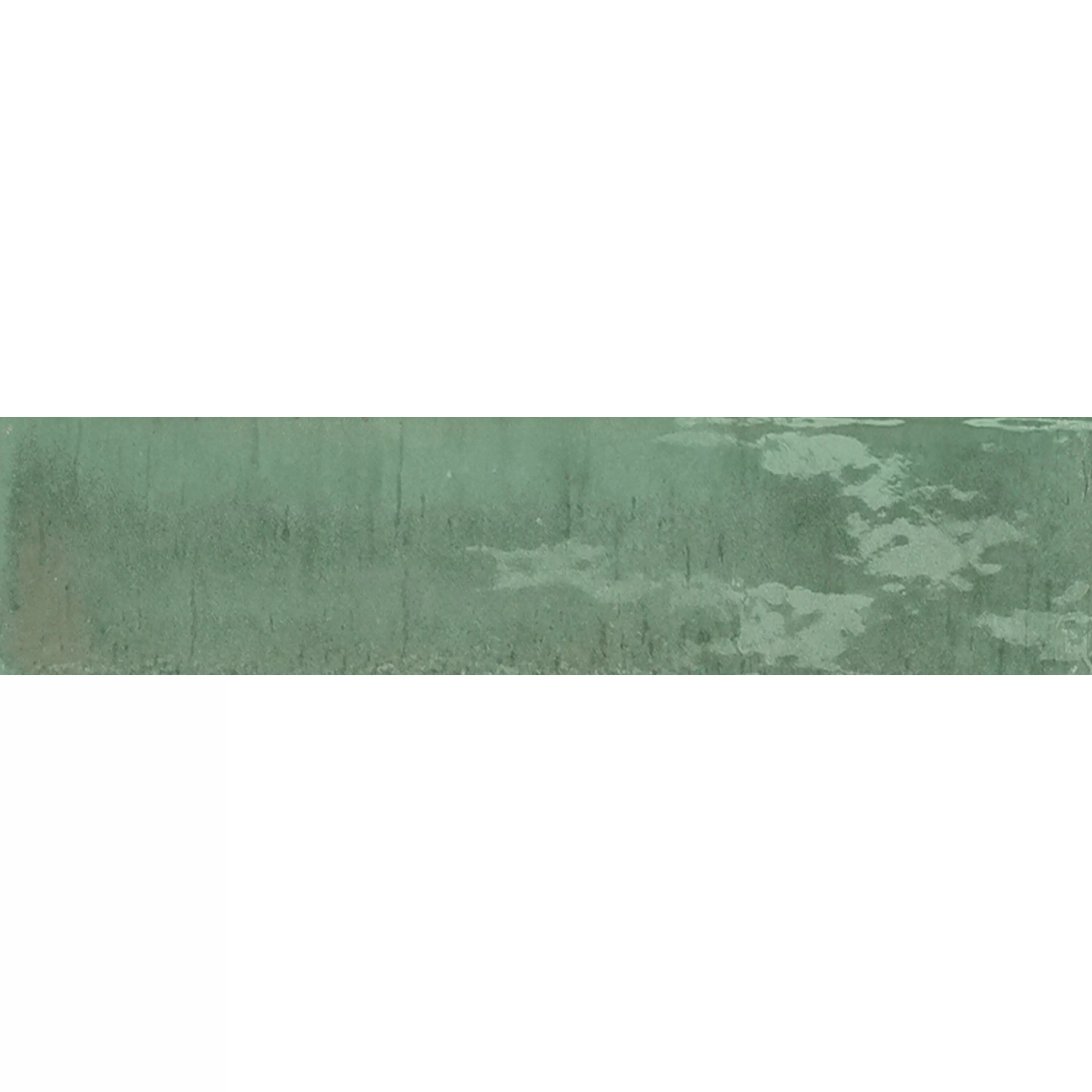 Muster von Wandfliesen Laguna Glänzend Gewellt Türkis 6x24cm