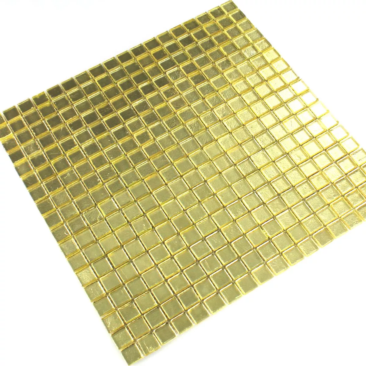Muster von Glasmosaik Fliesen Capone Gold