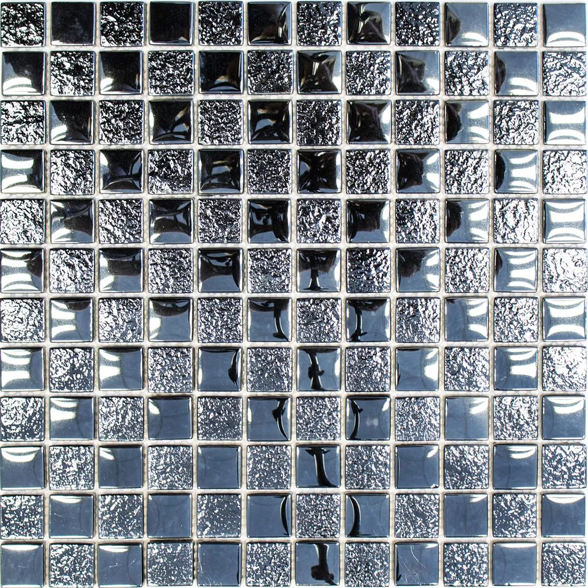 Muster von Glasmosaik Fliesen Nikolski Lüster Schwarz