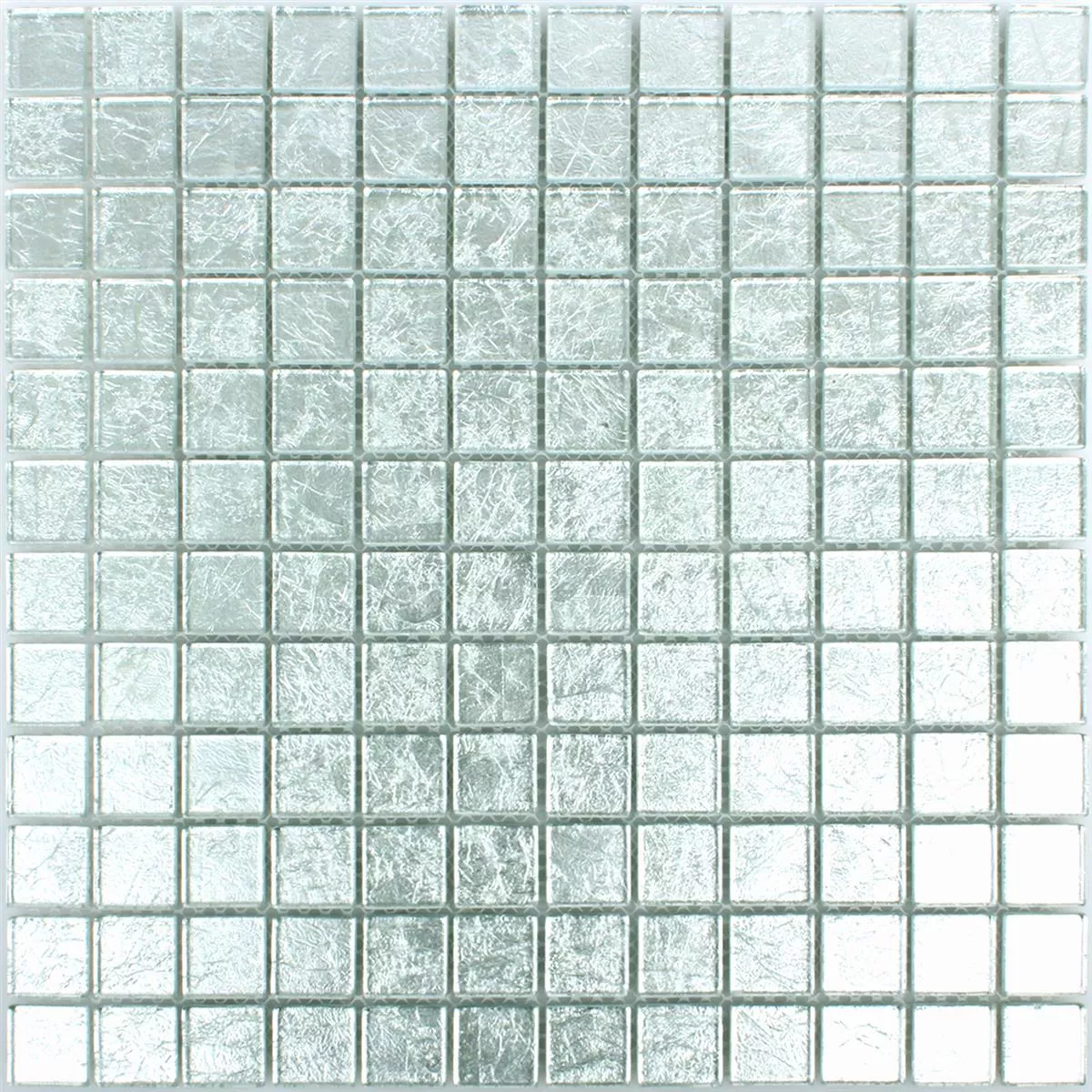 Mosaikfliesen Glas Lucca Silber 23x23x4mm