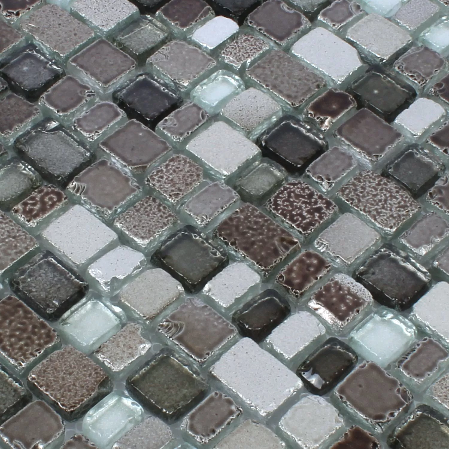 Muster von Mosaikfliesen Glas Roxy Grau Silber