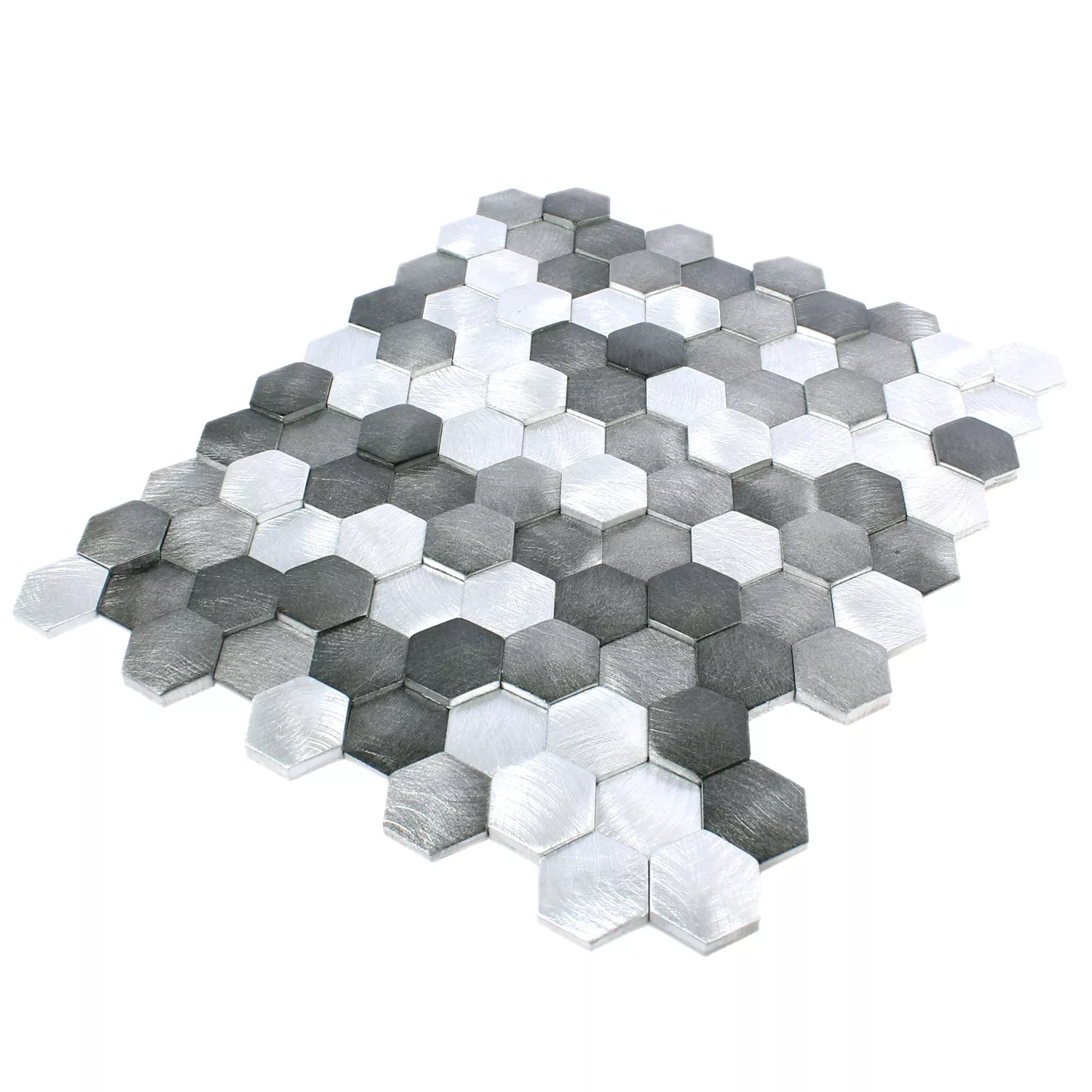 Mosaico Sindos Hexagon 3D Nero Argento