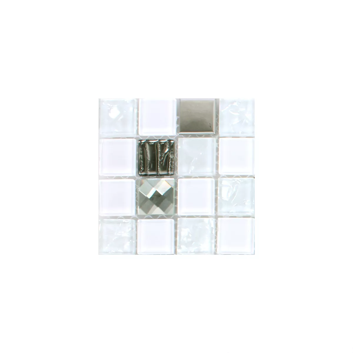 Muster von Mosaikfliesen Admont Weiss Diamant Quadrat