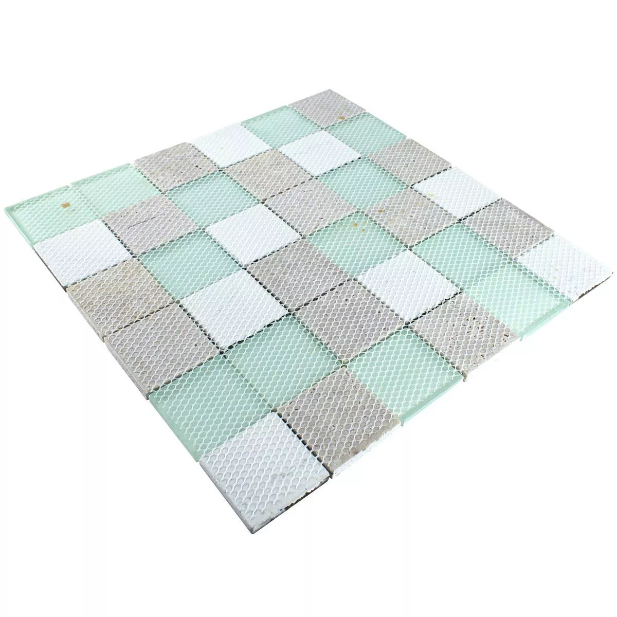 Échantillon Mosaïque En Verre Carrelage Imitation Bois Norwalk Gris Brun Vert Q48