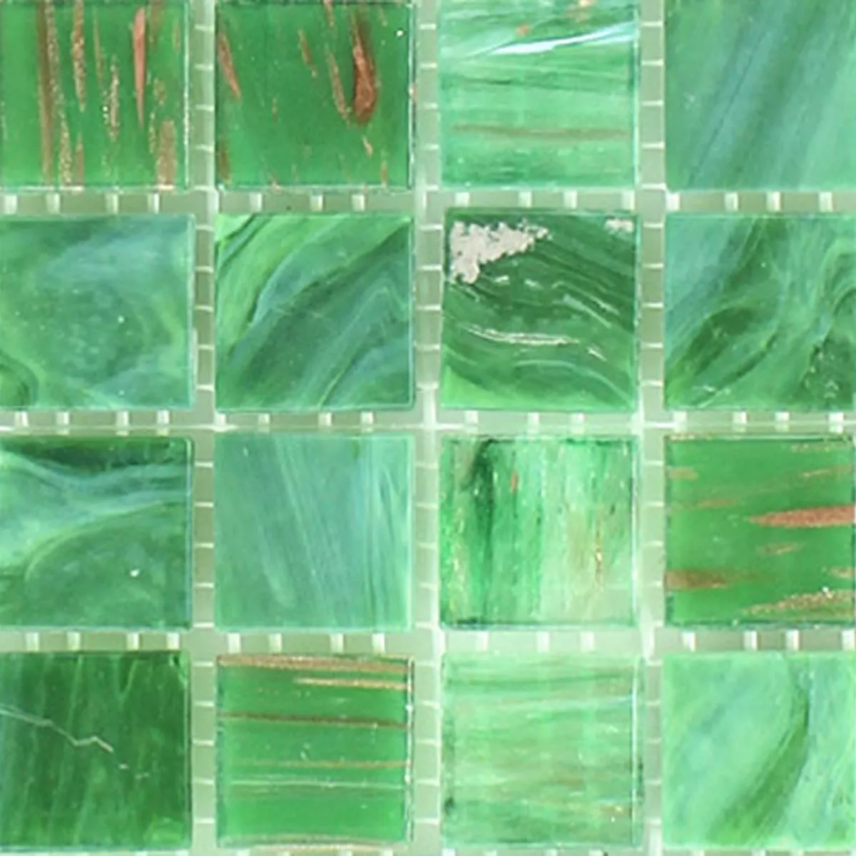 Muster von Glas Effekt Mosaik Fliese Gold Star Grün