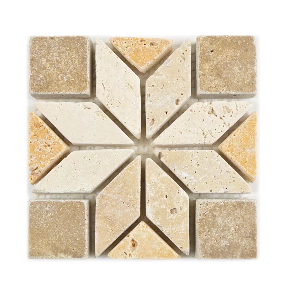Naturstein Rosone Drexel Braun Beige Gold 10x10cm Naturstein Rosone Drexel Braun Beige Gold 10x10cm