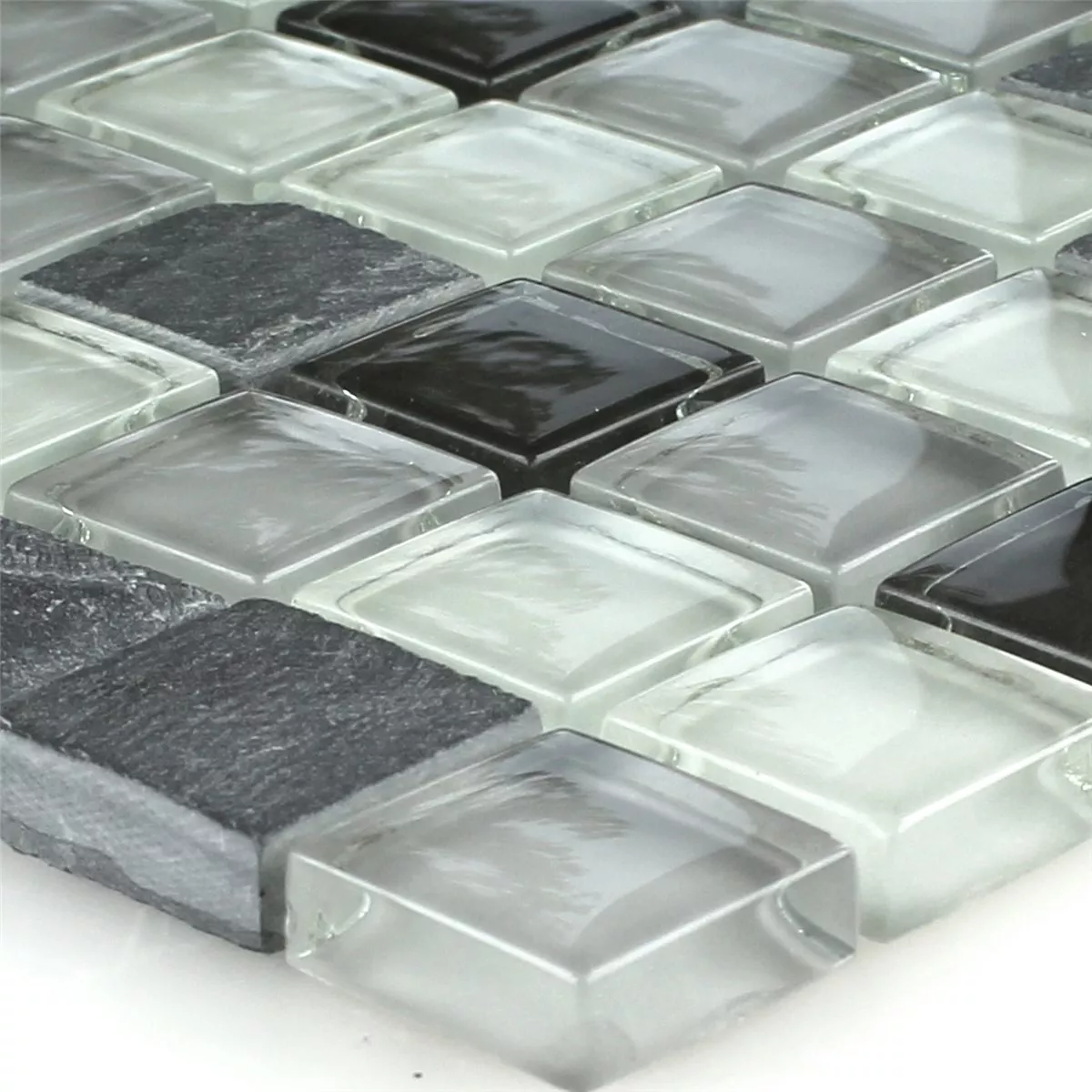 Glas Schiefer Mosaikfliesen Grau Mix